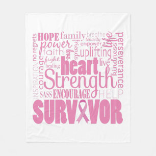 Strong Descriptives Cancer Survivor Fleece Blanket