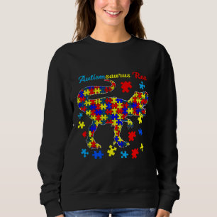 Strong Dinosaur Autismsaurus Rex Autism Awareness Sweatshirt