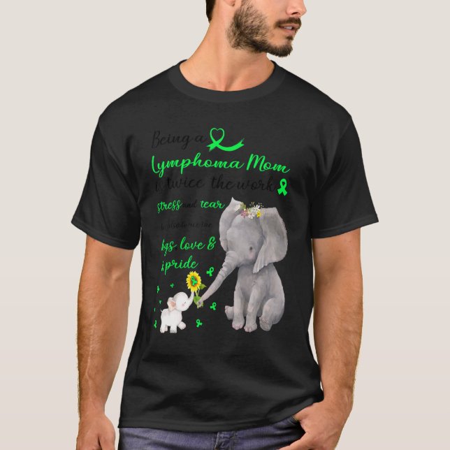 Strong Elephant Lymphoma Mum Twice The Love T-Shirt (Front)
