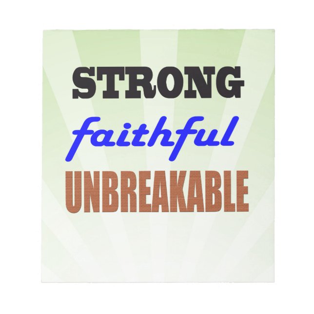 Strong Faithful Unbreakable Notepad (Front)