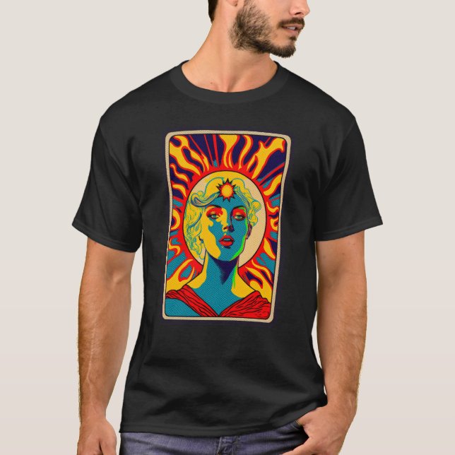 Strong Female Tarot Style Warrior Strong Independe T-Shirt (Front)