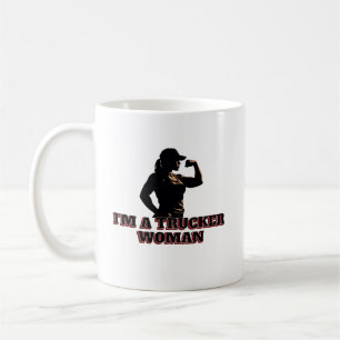 Strong Female Trucker Woman Power Road Pride Coffee Mug