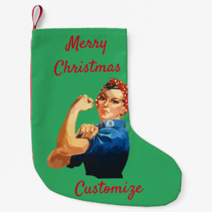 Strong Feminist Thunder_Cove  Small Christmas Stocking