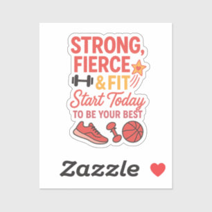 Strong & Fit   Motivational Sports Stickers