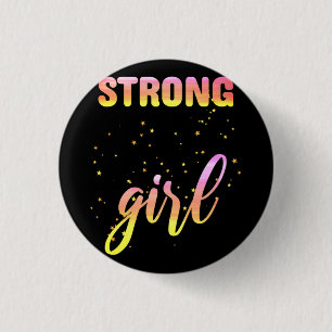 Strong Girl Pastel Star 3 Cm Round Badge