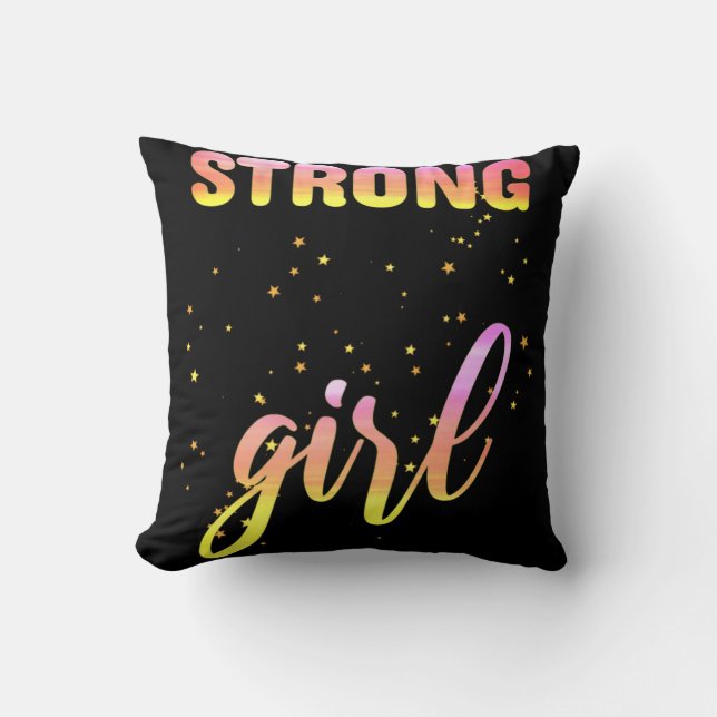 Strong Girl Pastel Star Cushion (Front)