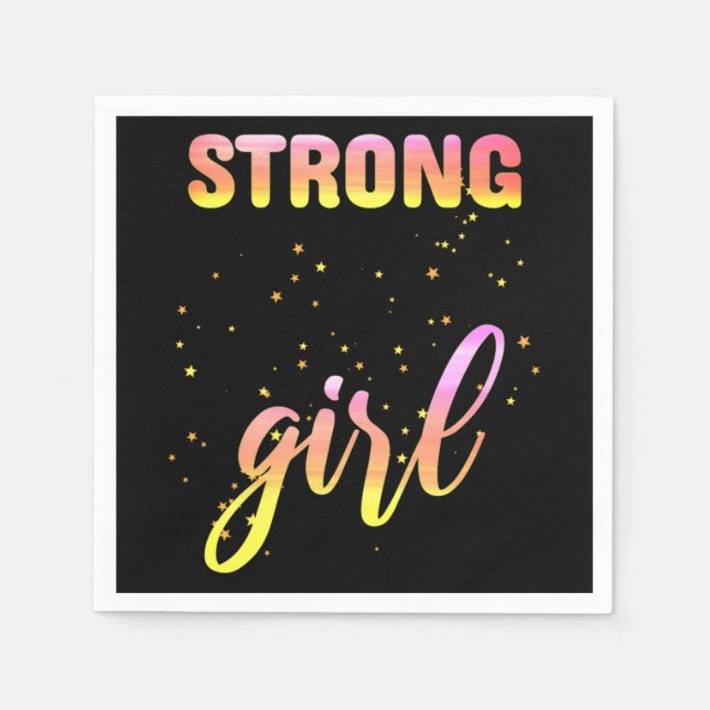 Strong Girl Pastel Star Napkin (Front)