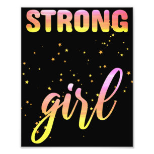 Strong Girl Pastel Star Photo Print