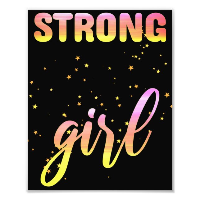 Strong Girl Pastel Star Photo Print (Front)