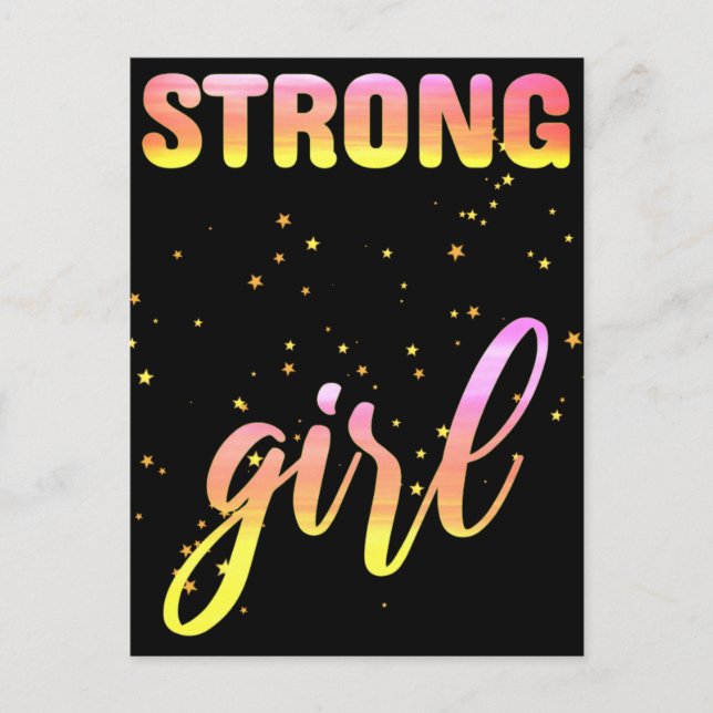 Strong Girl Pastel Star Postcard (Front)