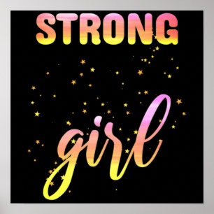 Strong Girl Pastel Star Poster