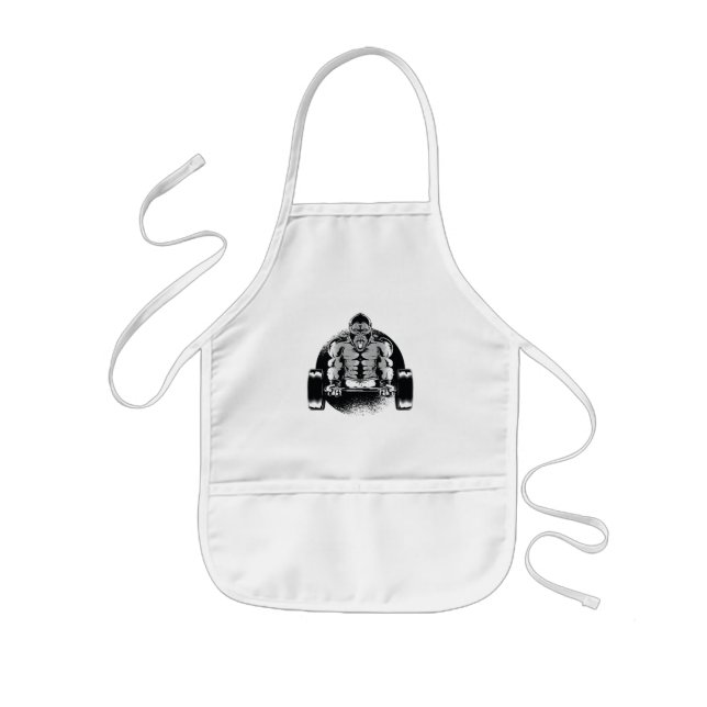 Strong Gorilla Pumps Muscles Kids Apron (Front)