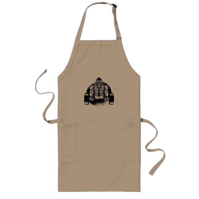Strong Gorilla Pumps Muscles Long Apron (Front)