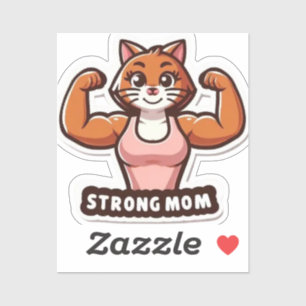 Strong Gym Cat Mum Sticker