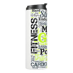 Strong Gym Workout Word Cloud Thermal Tumbler
