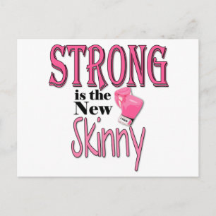 STRONG is the new Skinny! With Pink Boxing Gloves Postcard