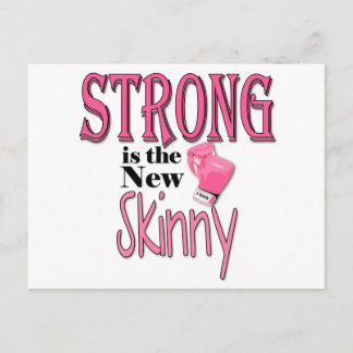 STRONG is the new Skinny! With Pink Boxing Gloves Postcard