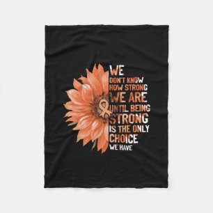 Strong Is The Only Choice Uterine Cancer Awareness Fleece Blanket