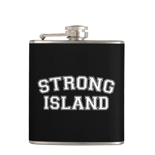 Strong Island, NYC, USA Hip Flask (Front)