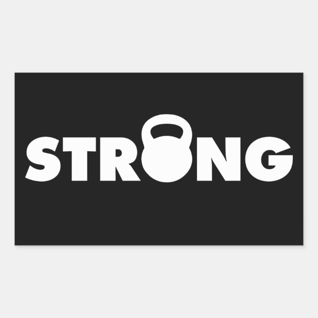 STRONG - Kettlebell Workout Motivational Rectangular Sticker (Front)
