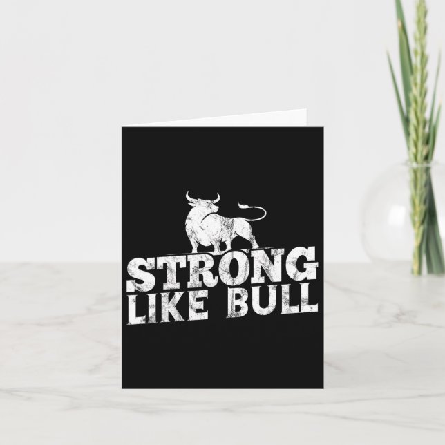 Strong Like A Bull Powerlifting Bodybuilding 10  Card (Front)