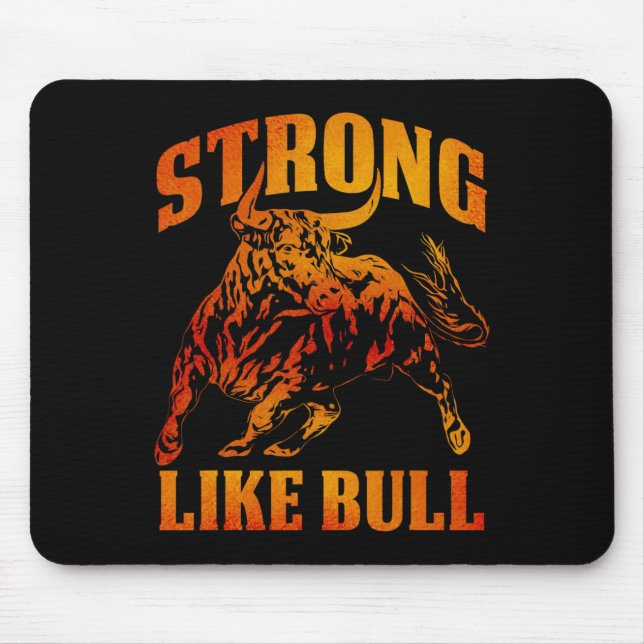 Strong Like A Bull Powerlifting Bodybuilding 11  Mouse Mat (Front)