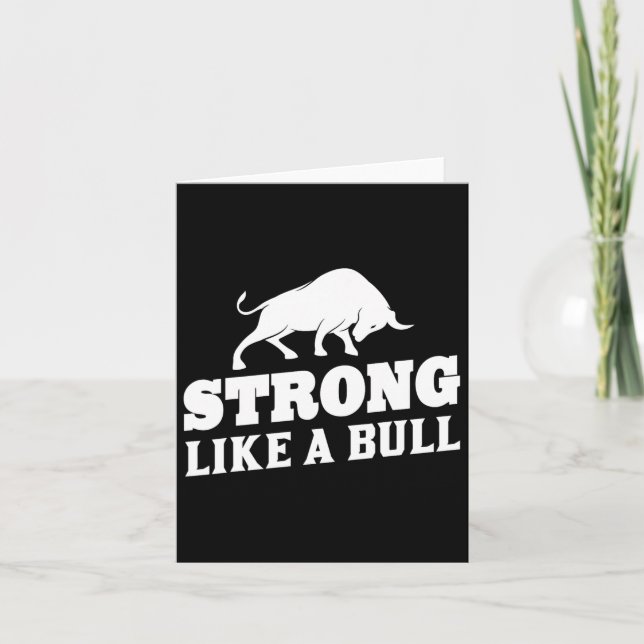 Strong Like A Bull Powerlifting Bodybuilding 9  Card (Front)