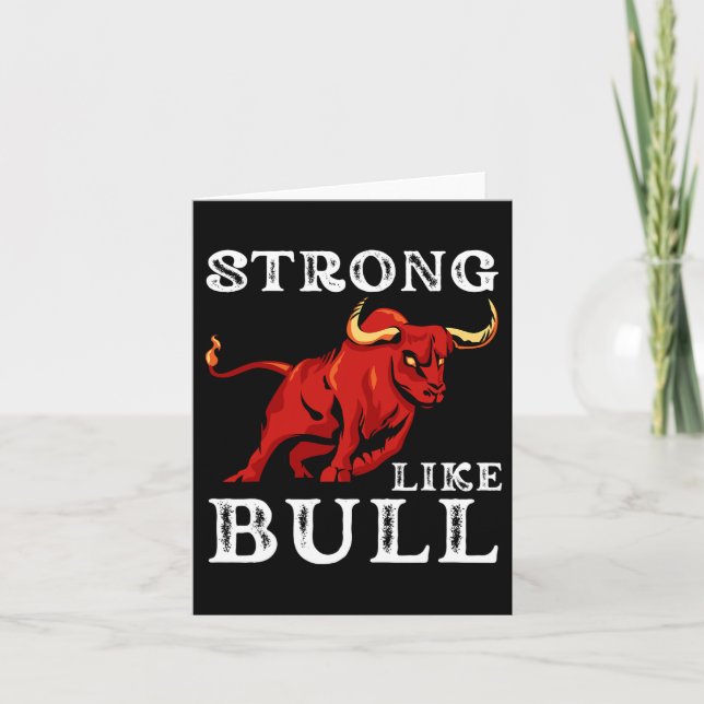 Strong Like A Bull Weight Powerlifting Bodybuildin Card (Front)