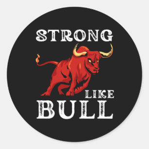 Strong Like A Bull Weight Powerlifting Bodybuildin Classic Round Sticker