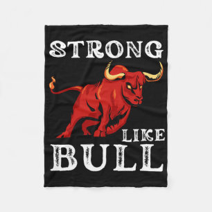 Strong Like A Bull Weight Powerlifting Bodybuildin Fleece Blanket
