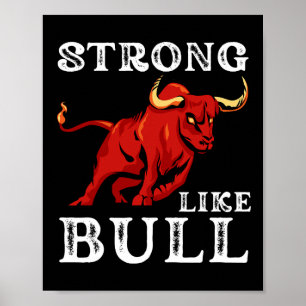 Strong Like A Bull Weight Powerlifting Bodybuildin Poster