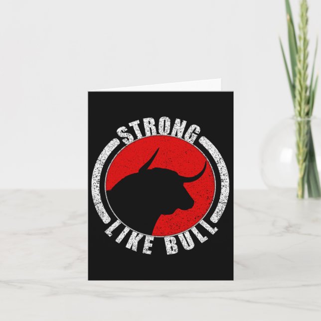 Strong Like Bull Bodybuilding And Power Lifting 1  Card (Front)