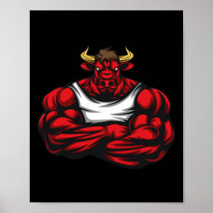 Strong Like Bull Bodybuilding Poster