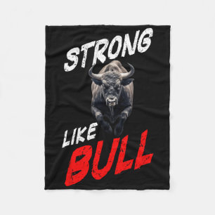 Strong Like Bull Powerlifting Bodybuilding Gym Fleece Blanket