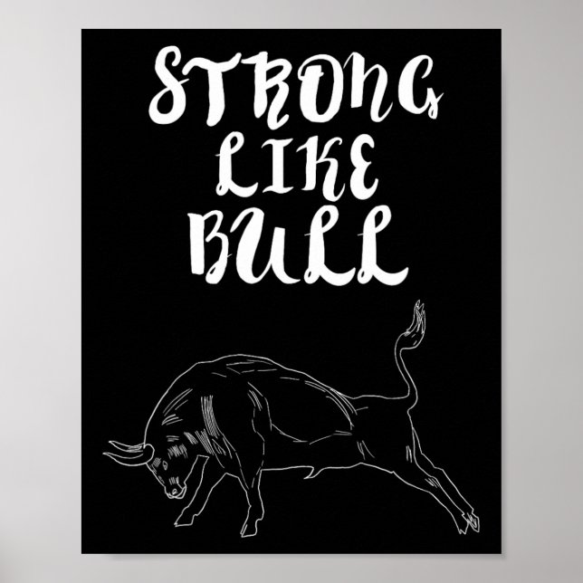 Strong Like Bull Powerlifting Bodybuilding  Poster (Front)