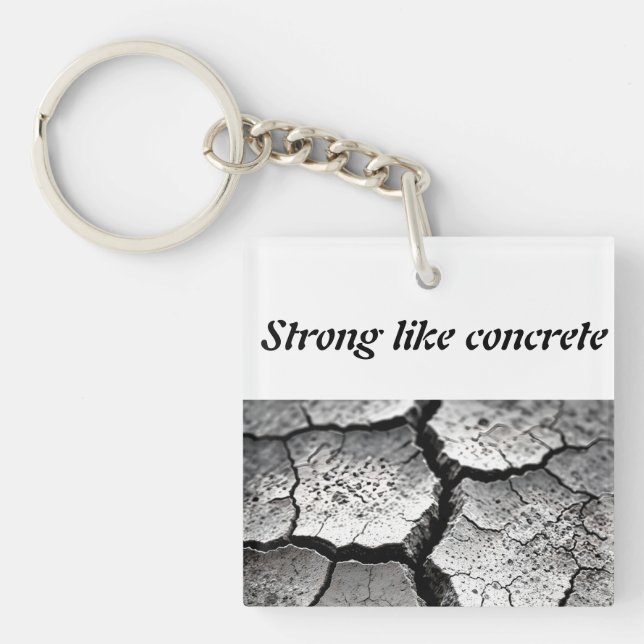strong like concrete  key ring (Front)