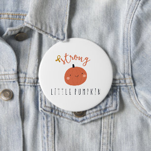 strong little pumpkin childhood cancer 10 cm round badge