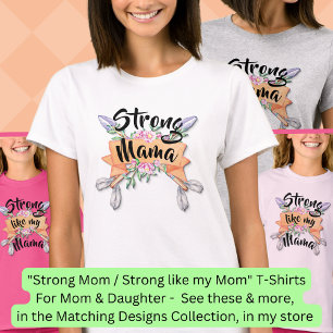 Strong Mama, Mother Daughter Matching Boho Arrows T-Shirt