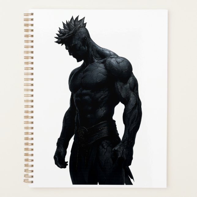 Strong Masculine Black Sculpture Art Planner (Front)