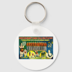 Strong Men Circus Show Vintage 1898 Poster Key Ring