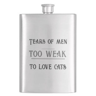 Strong Men Love Cats Cat Humour Flask