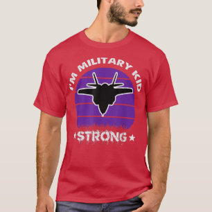 Strong Military Kid  Purple Up  T-Shirt