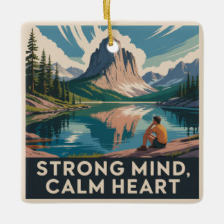 Strong Mind, Calm Heart Ceramic Ornament