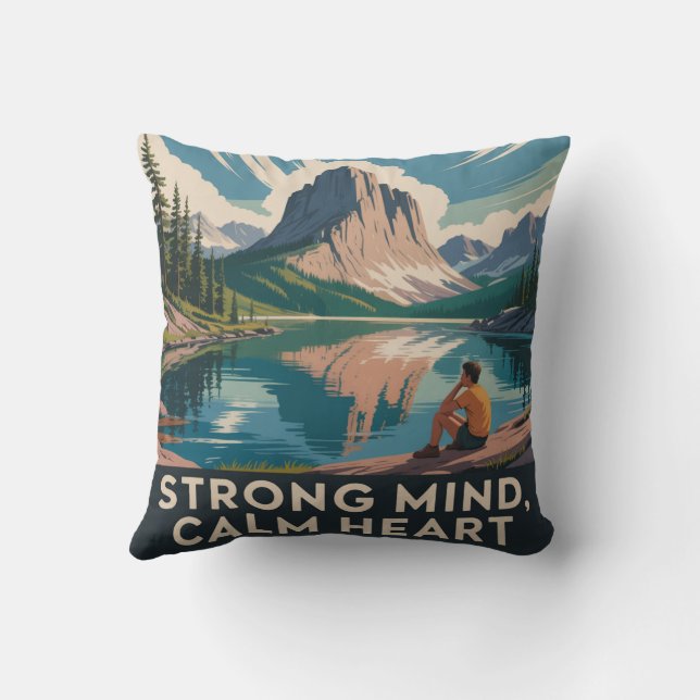 Strong Mind, Calm Heart Cushion (Back)