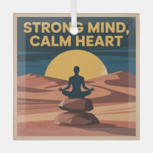 Strong Mind, Calm Heart Glass Tree Decoration