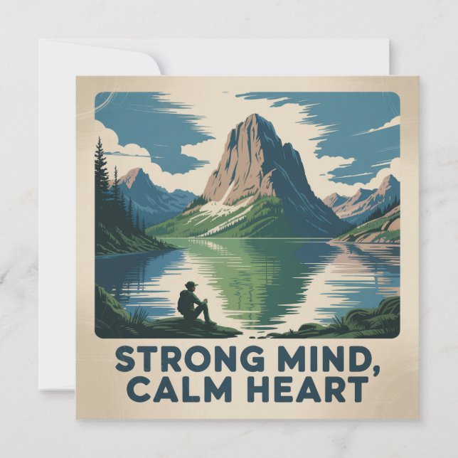 Strong Mind, Calm Heart Invitation (Front)