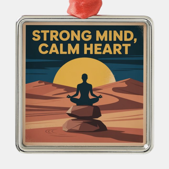 Strong Mind, Calm Heart Metal Tree Decoration (Front)