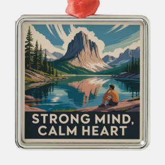 Strong Mind, Calm Heart Metal Tree Decoration