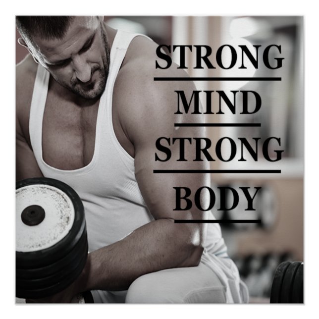 Strong Mind Strong Body Motivational Poster (Front)