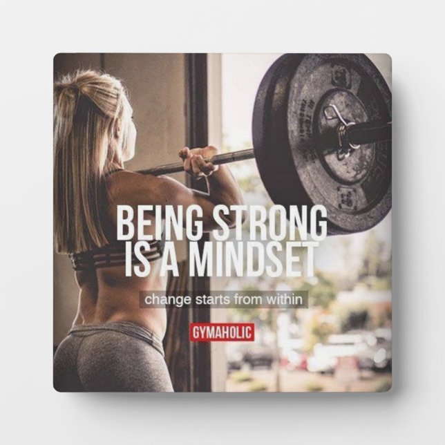 Strong Mindset - Women's Fitness Inspirational Plaque (Front)